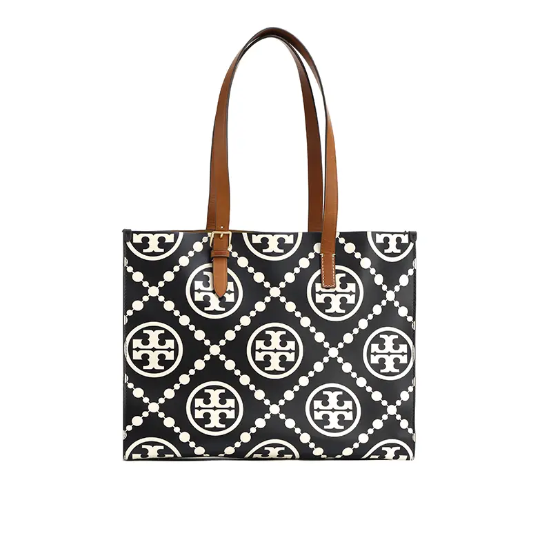 

T Monogram Кожаная Сумка-шоппер, Сумка, Плечевая Сумка Обычная Женская Черная TORY BURCH