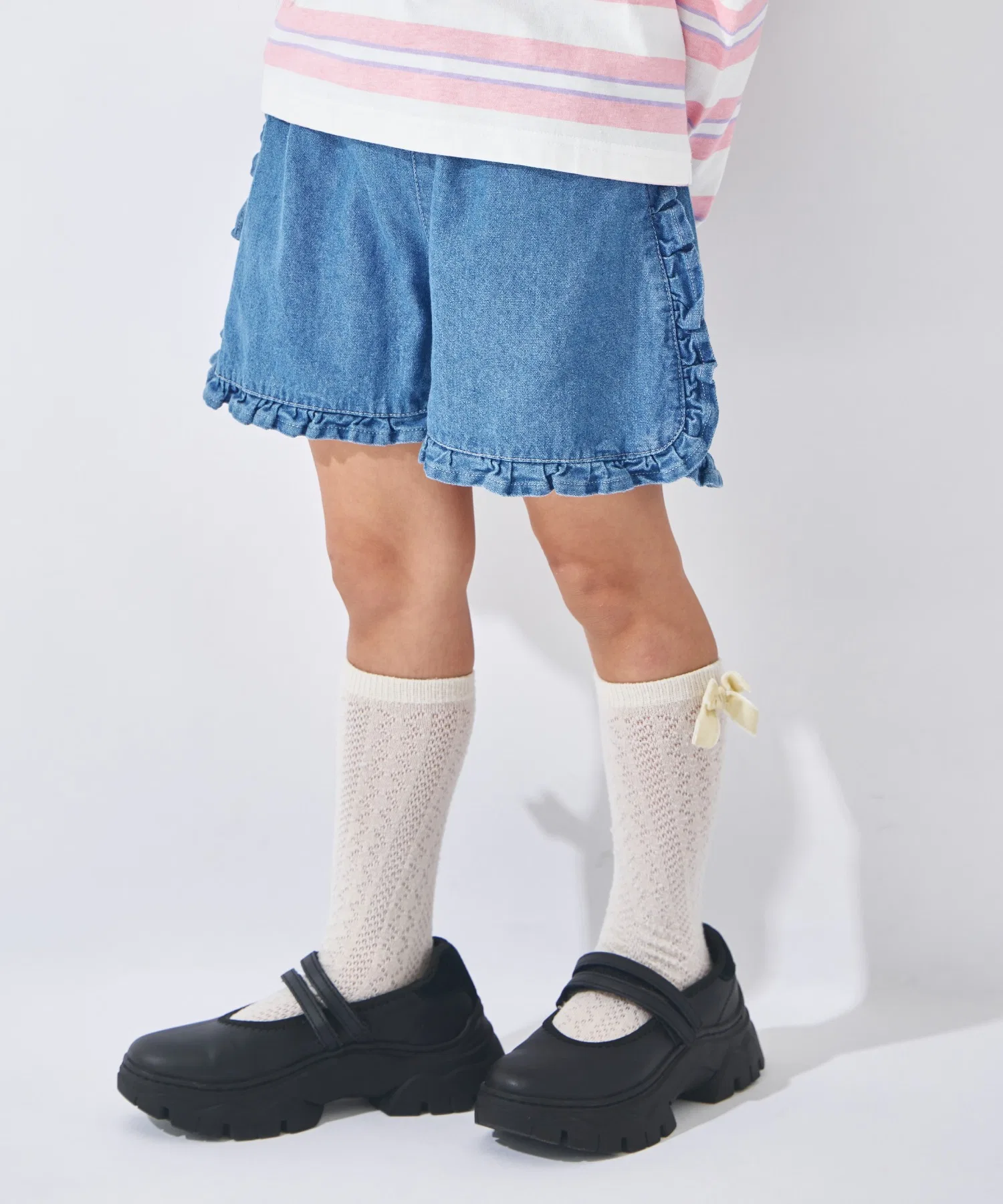 Детские джинсовые шорты с оборками ever closet голубые
