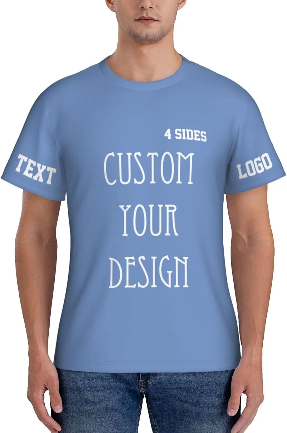 

Футболка с логотипом и текстом на 4 сторонах