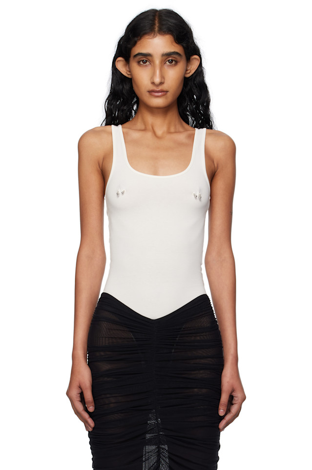 

Пирсинг боди с открытыми боками Mugler, цвет snow
