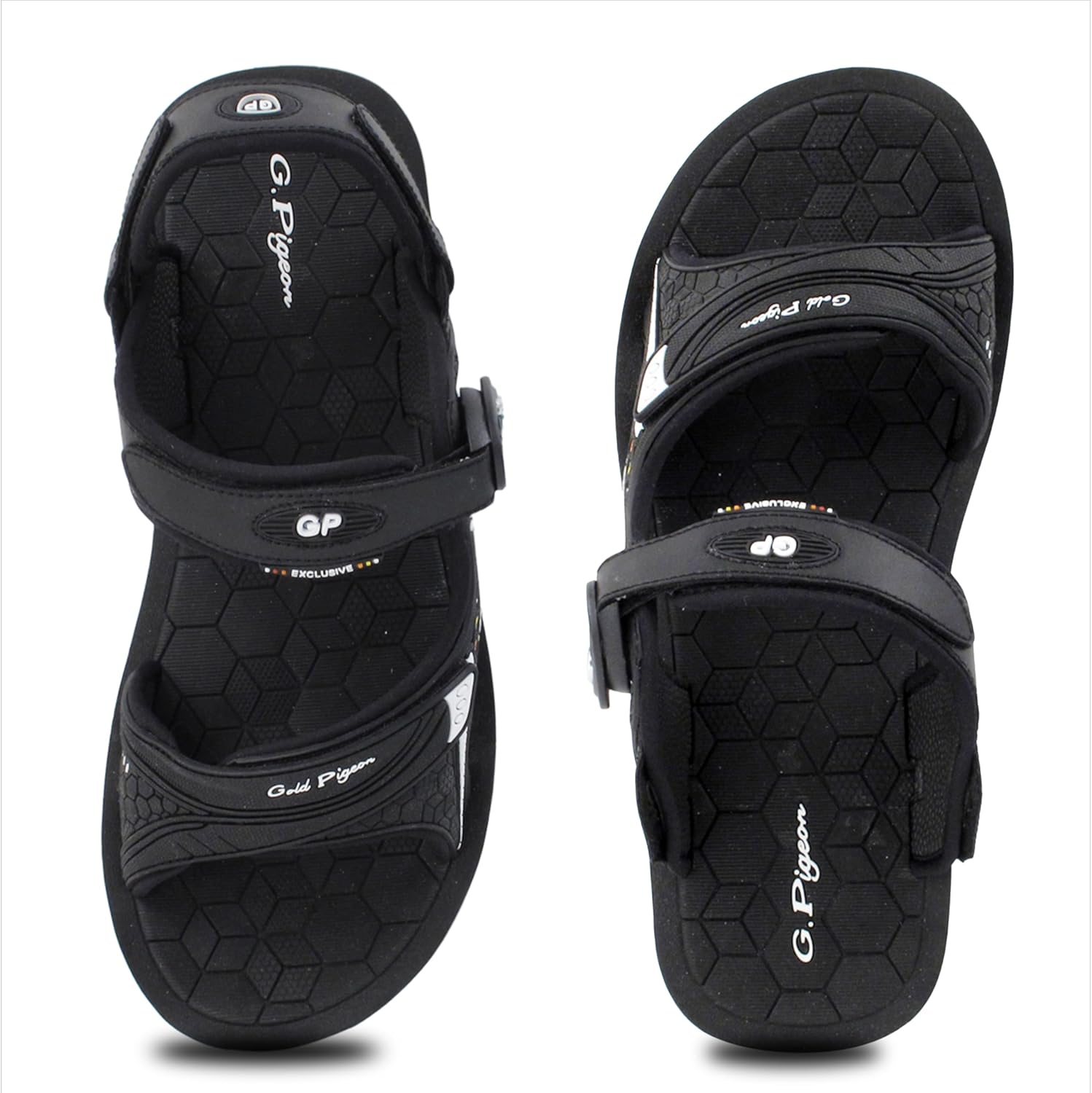 Унисекс сандалии Gold Pigeon с застежкой SNAP LOCK для мужчин и женщин Gold Pigeon Shoes, черный — фото 4