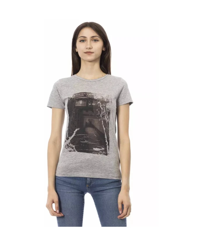

Женская футболка из серого хлопка Trussardi, серый