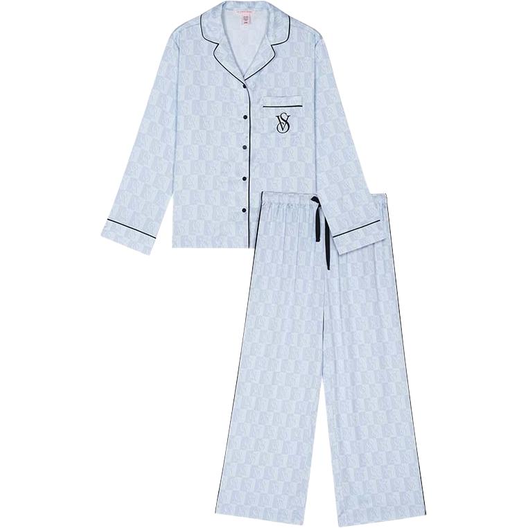 

Пижамный комплект легкий блестящий сатин women's Victoria's Secret, синий