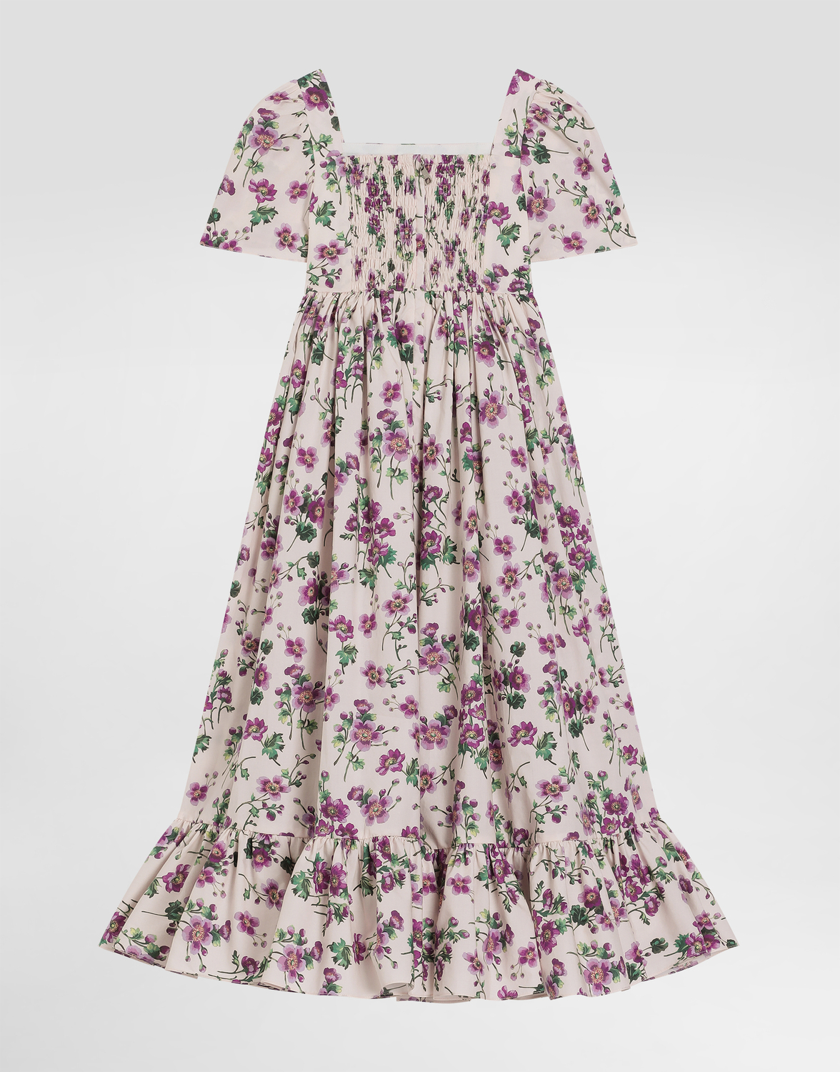 Платье из поплина с принтом фиалок Dolce&Gabbana, мультиколор — фото 3