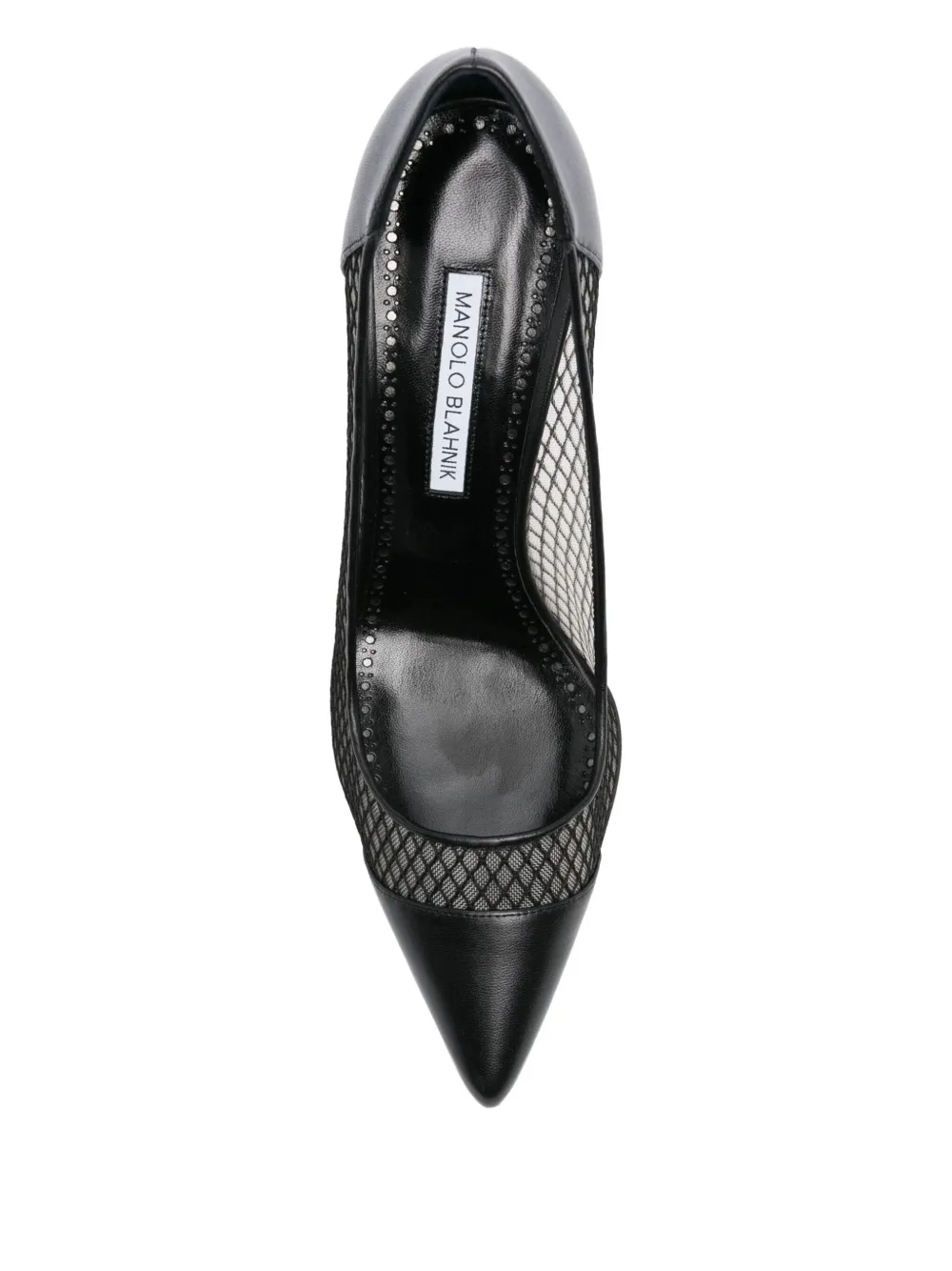 Туфли-лодочки из сетки с заостренным носком Manolo Blahnik, черный — фото 3
