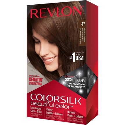 

Натуральная краска для волос Colorsilk 4Wb, средне-насыщенный коричневый цвет, 1 шт., Revlon