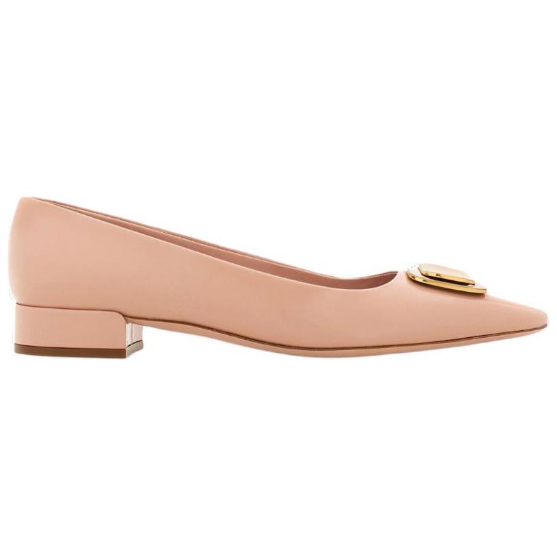 FERRAGAMO Новые Кожаные Туфли Vara, Розовые