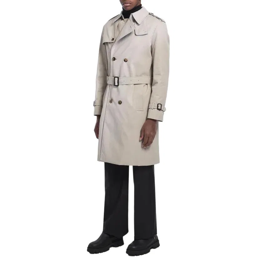 Тренчкот Burberry двубортный с поясом, классический, серый — фото 4