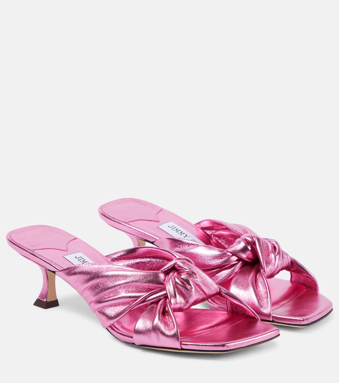 Мюли Avenue 50 из металлизированной кожи Jimmy Choo, Candy Pink