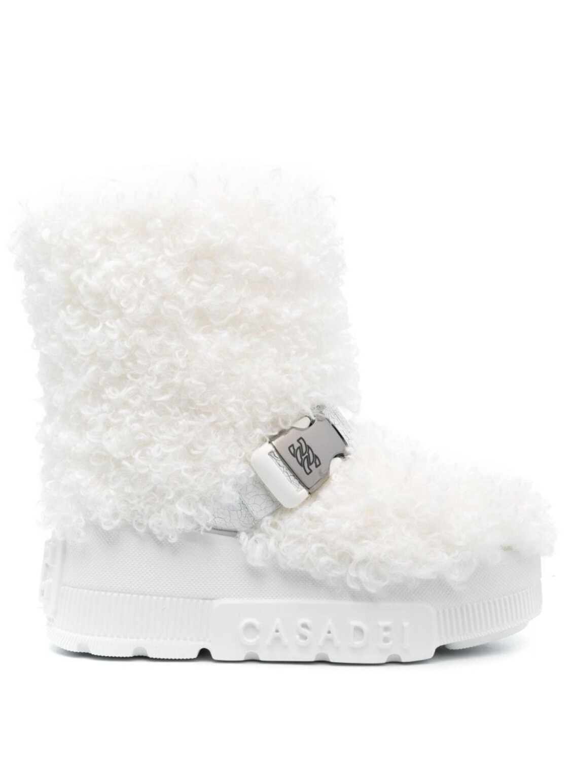 Casadei сапоги из искусственного меха с пряжками, белый