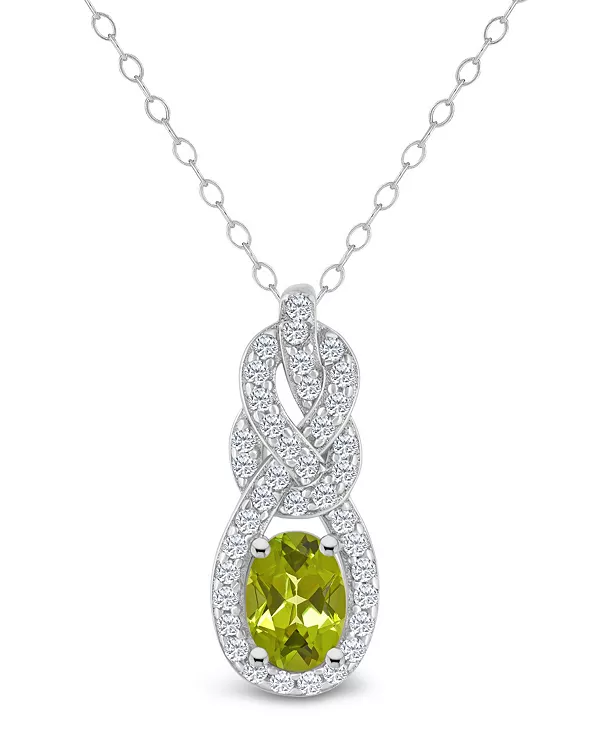 

Ожерелье с ореолом из серебра 925 пробы с топазом (3/8 карата) Macy'S, peridot
