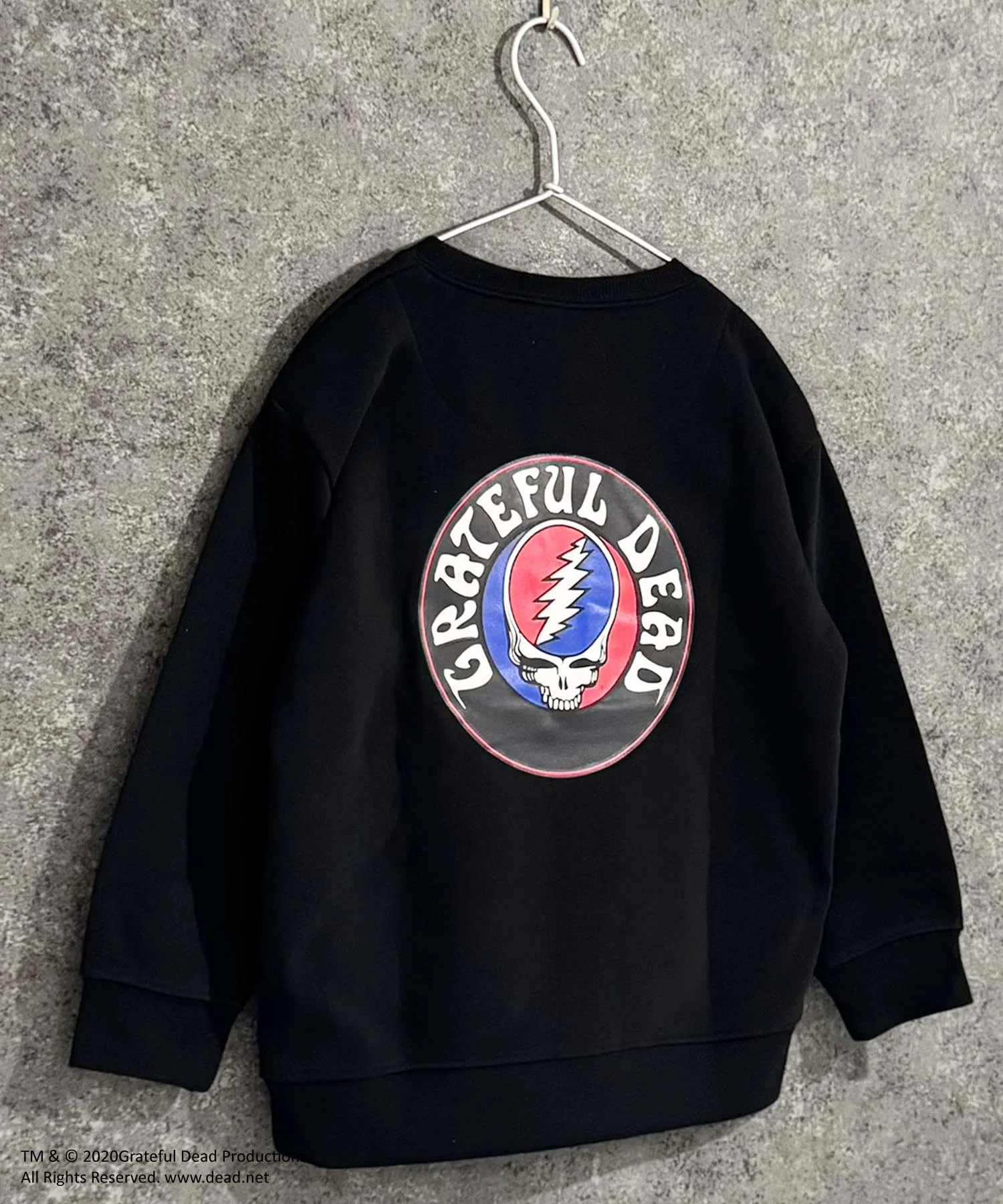 【GRATEFUL DEAD】 Толстовка оверсайз из хлопкового флиса с начесом, предотвращающего образование катышков, с рисунком Grateful Dead
