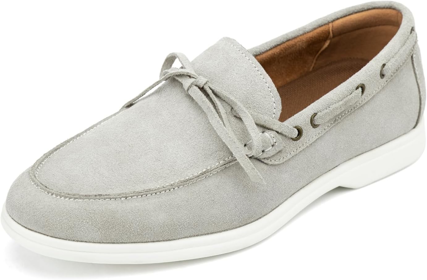 

Мужские лоферы Meijiana из натуральной кожи, мокасины на бедне, замшевые туфли, легкие и дышащие, с резиновой подошвой, стильные мужские лоферы, белый