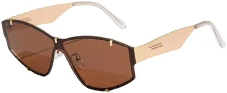 

Солнцезащитные очки Polygon Metal в винтажной оправе для мужчин и женщин, солнцезащитные очки для мужчин, защита от ультрафиолета UV400 MTZJH, Gold Brown