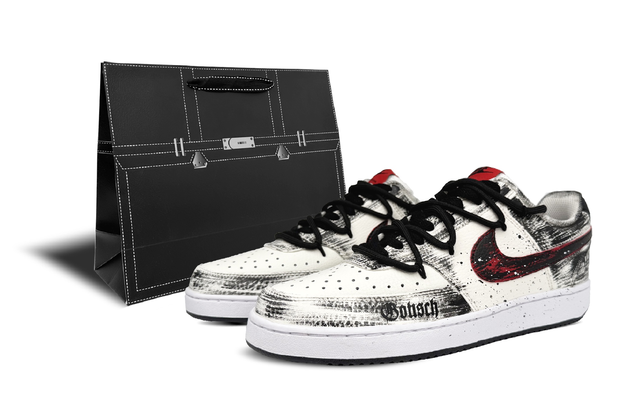 

Nike Court Vision 1 износостойкие и легкие низкие кроссовки для скейтбординга мужские black red