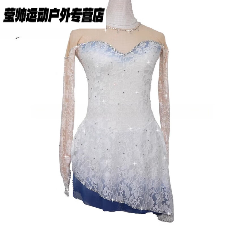 

HEAD Индивидуальный костюм для фигурного катания, наряд для выступлений, девичий стиль, белая юбка, кастомизация, One Size Fits All