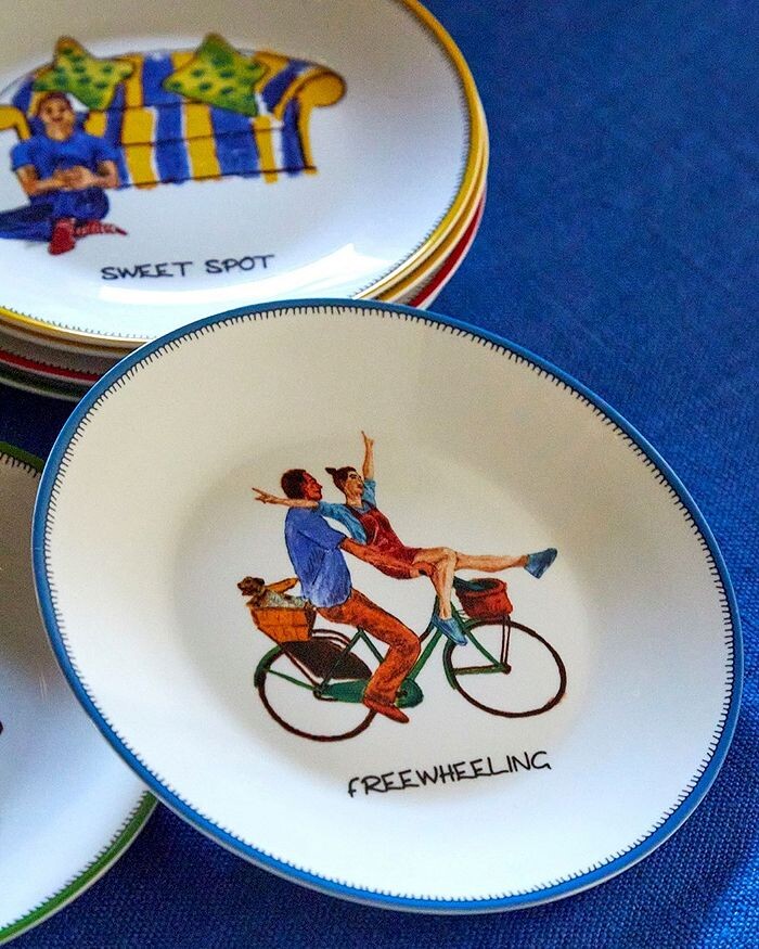 

Kit Kemp от Spode Doodles, тарелки для лакомства, набор из 4 шт, мультиколор