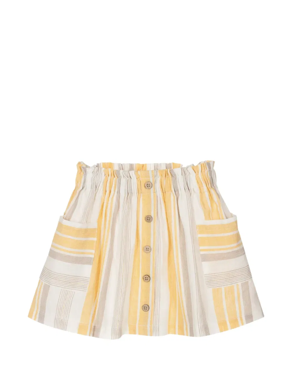 Полосатая плиссированная юбка Max Mara Kids, белый