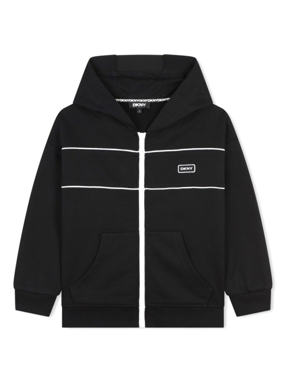 Dkny Kids худи на молнии с нашивкой-логотипом, черный
