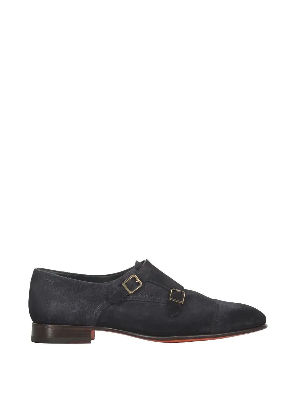 Монашеские туфли из замши с двойными пряжками Santoni, синий