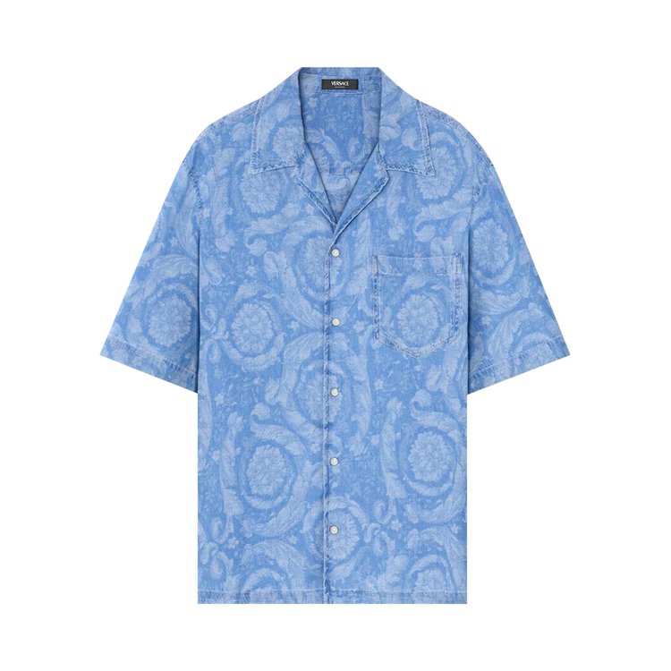 

Рубашка Versace All Over Denim Shirt, синий