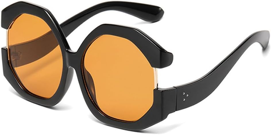 

Солнцезащитные очки Polygon женские, увеличенного размера, в стиле ретро с заклепками; мужские солнцезащитные очки с градиентным покрытием, защита от УФ-излучения UV400 LANGSER, Black Orange