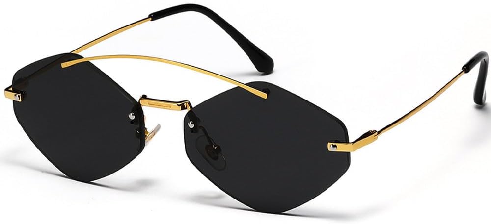 

Модные солнцезащитные очки без оправы для мужчин и женщин, стильные солнцезащитные очки из сплава металла, подарки для вечеринок, защита от ультрафиолета UV400, SUN4521 Generic, Gold Grey