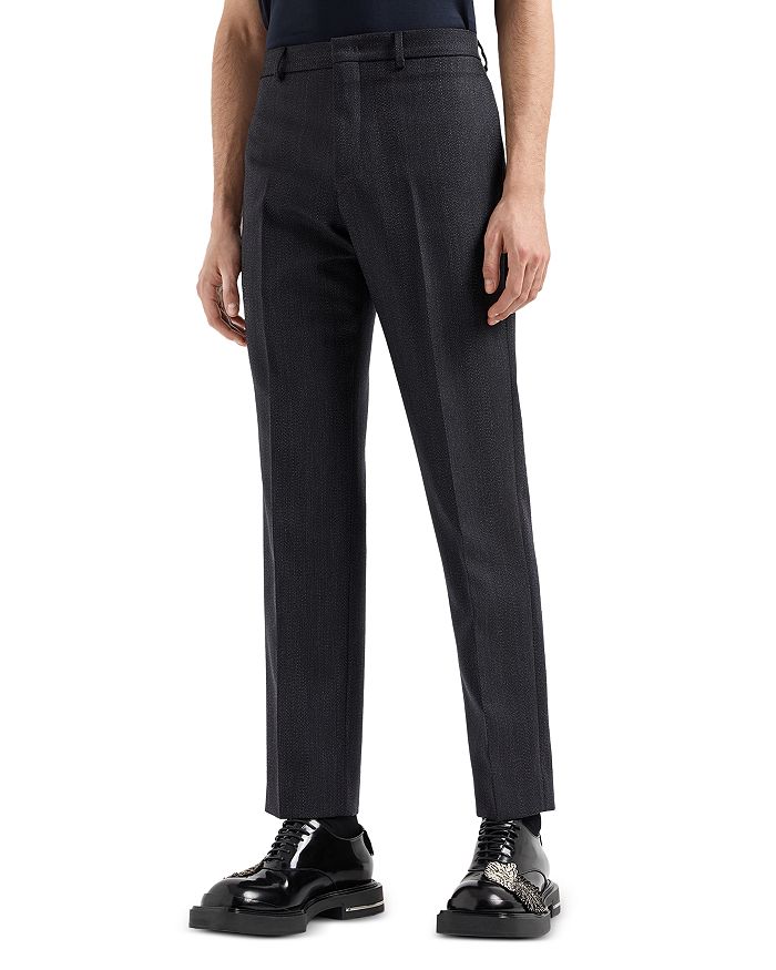 

Брюки Mouline Slim Leg Emporio Armani, синий