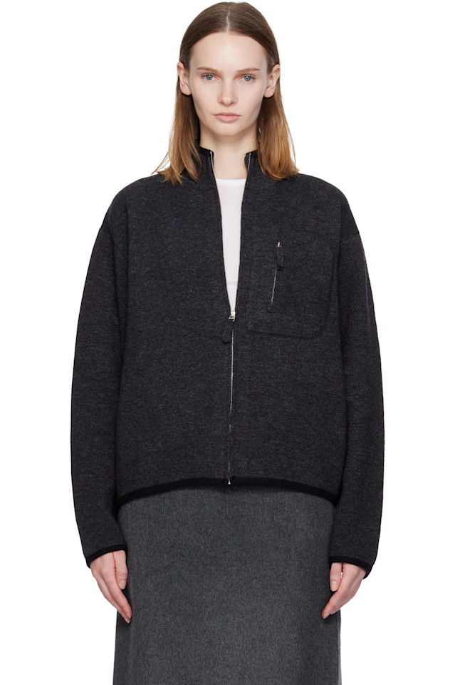 

Nothing Written Серый свитер с застежкой-молнией