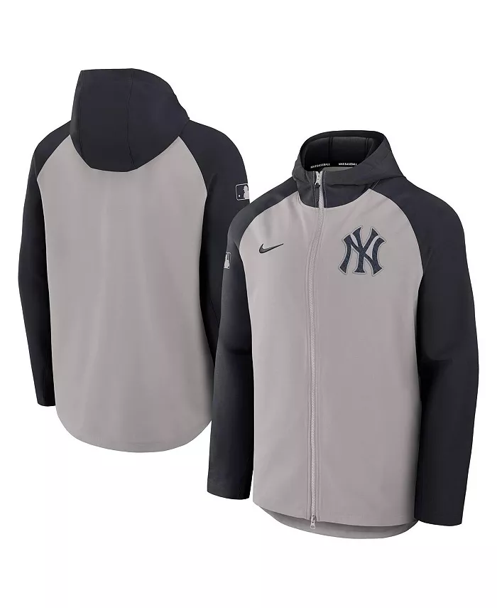 

Мужская серо-синяя куртка New York Yankees Authentic Collection с рукавом реглан на молнии Nike