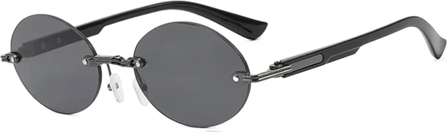 

Солнцезащитные очки с защитой от УФ-излучения UV400 | Без оправы, металлический корпус | Для женщин и мужчин | Для занятий спортом на открытом воздухе и вождения DSVIGF, Gun-black