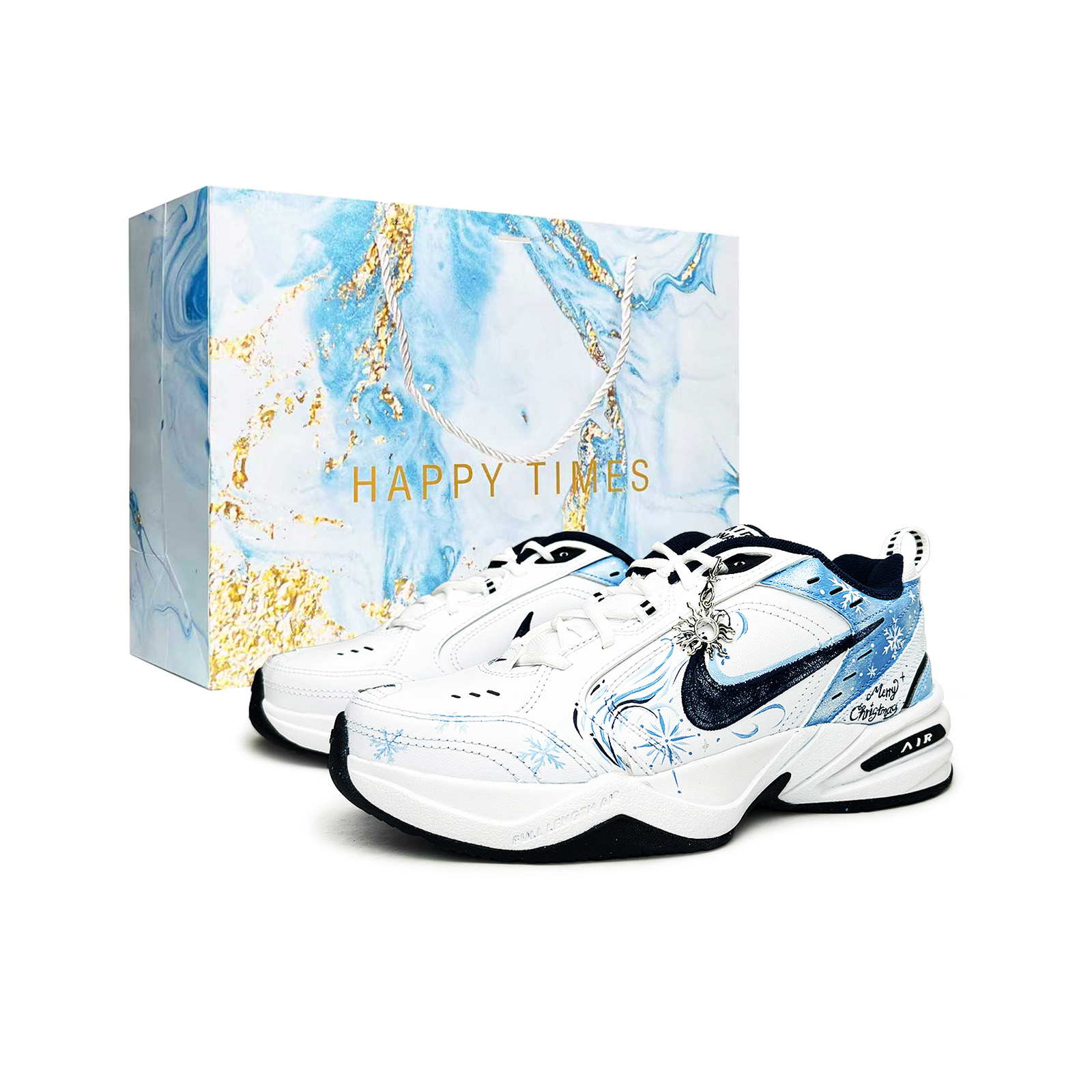 

Кроссовки Air Monarch 4 Snow Country Dream Nike, белый синий (синий special shopping bag)