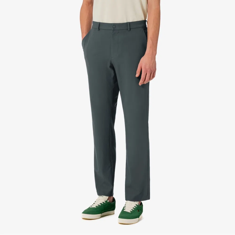 Мужские весенние эластичные брюки тёмно-серые от Lacoste — фото 2