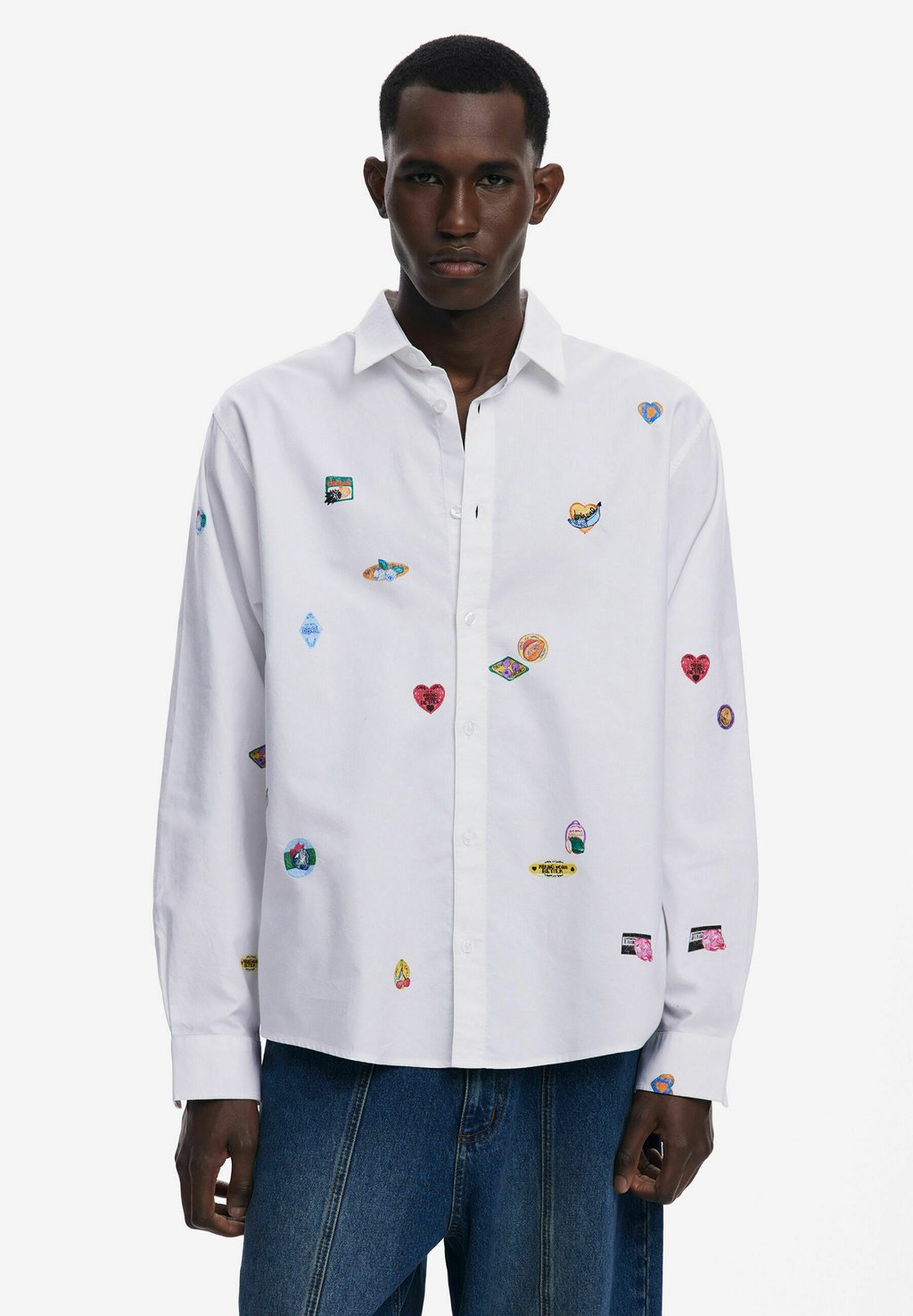 

Рубашка LONG-SLEEVE WITH DRAWINGS Desigual, белый