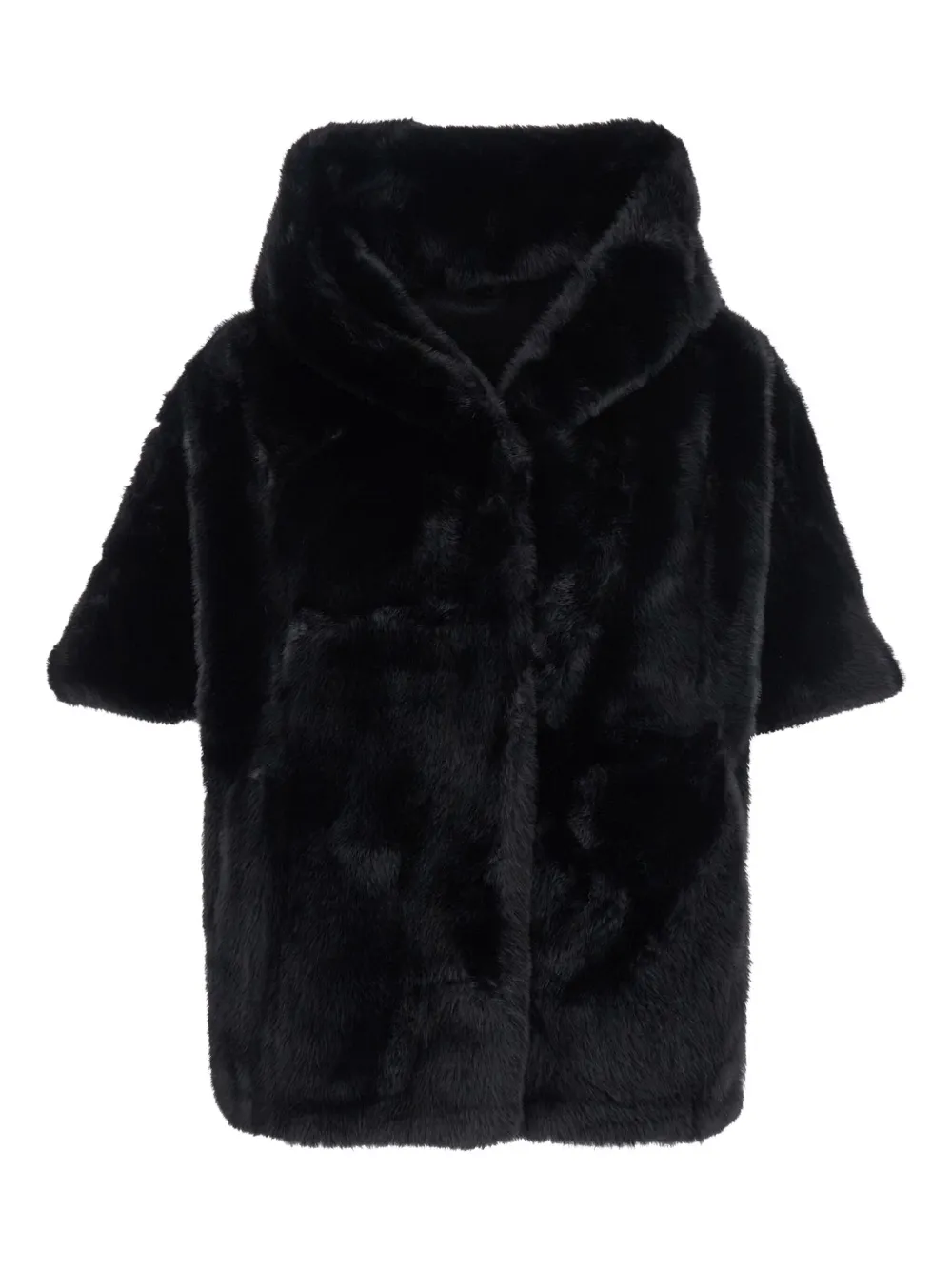 

Пальто с короткими рукавами и капюшоном Giovanni Paris, черный