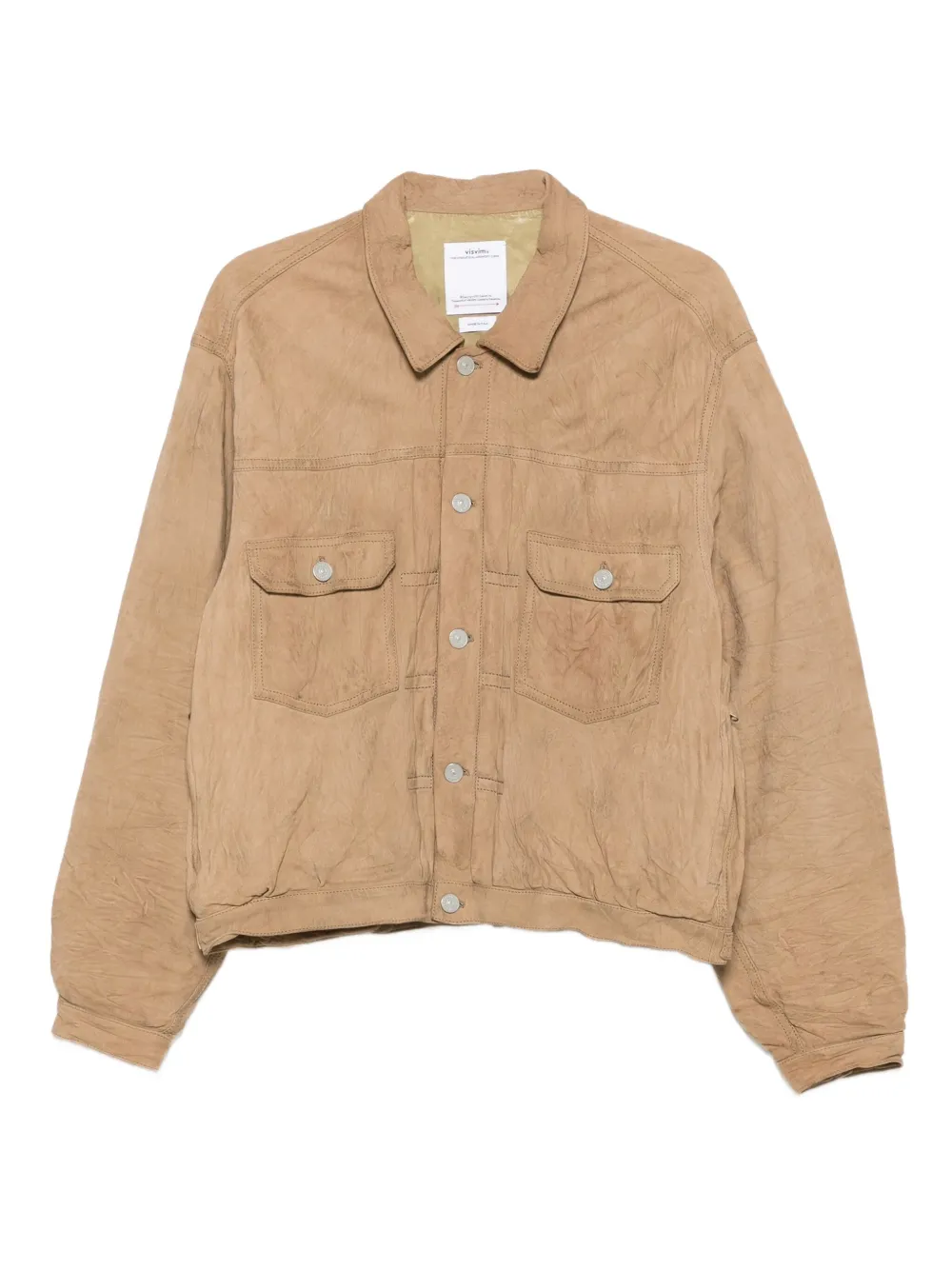 

Кожаная рубашка-куртка Visvim, коричневый