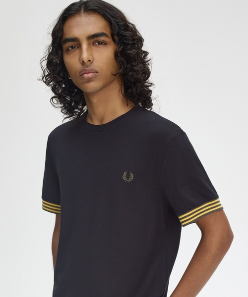 

Футболка в полоску с манжетами FRED PERRY, черный