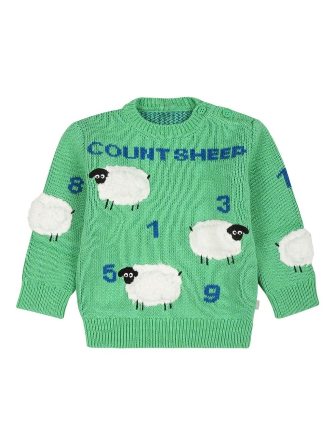 

Stella McCartney Kids свитер с вышивкой в виде овцы, зеленый