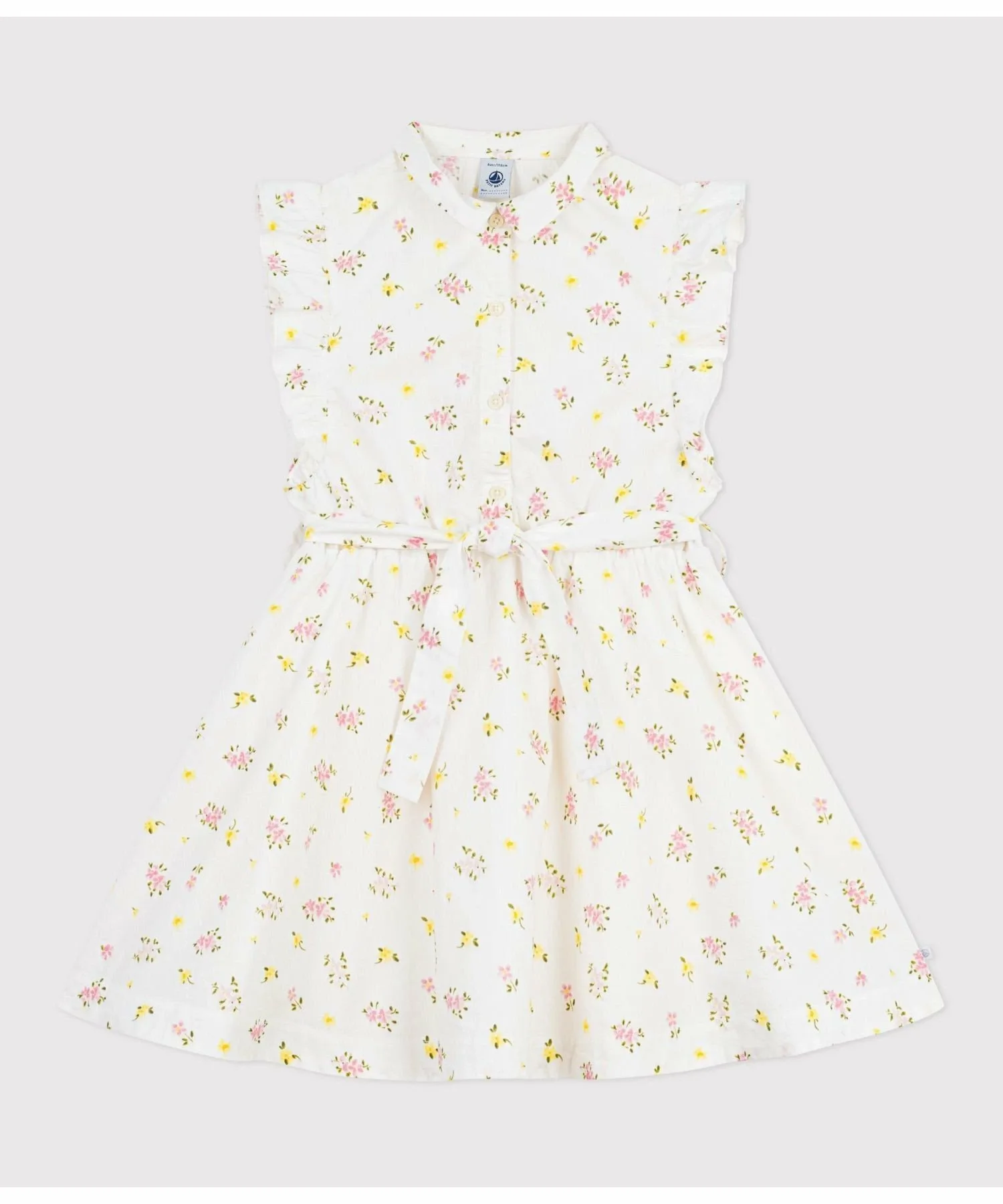 Платье с цветочным принтом PETIT BATEAU, Off-white/multicolor