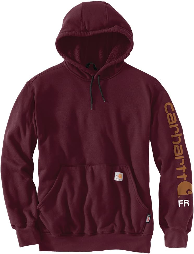 

Толстовка Carhartt Men's Flame Resistant Force Loose Fit Midweight с логотипом на рукаве, Port