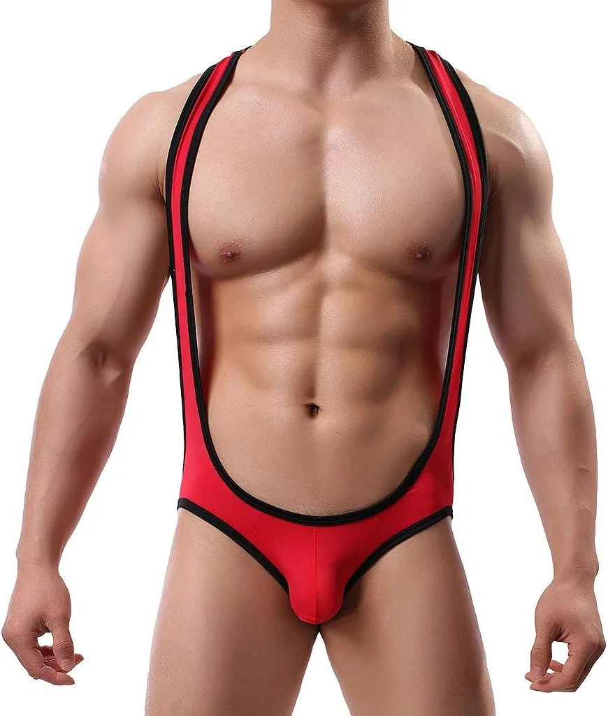 Брифы эротичные тонкие, Men's Hipster Racer Back Briefs, Red — фото 2