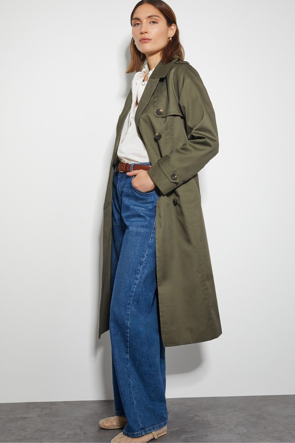 

Пальто тренч Matilda миди Monsoon, зеленый