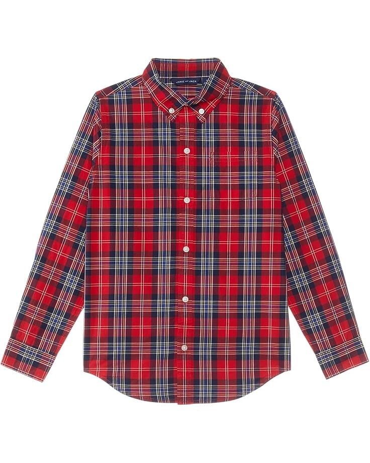

Топ Janie and Jack Plaid Button-Down Top, разноцветный