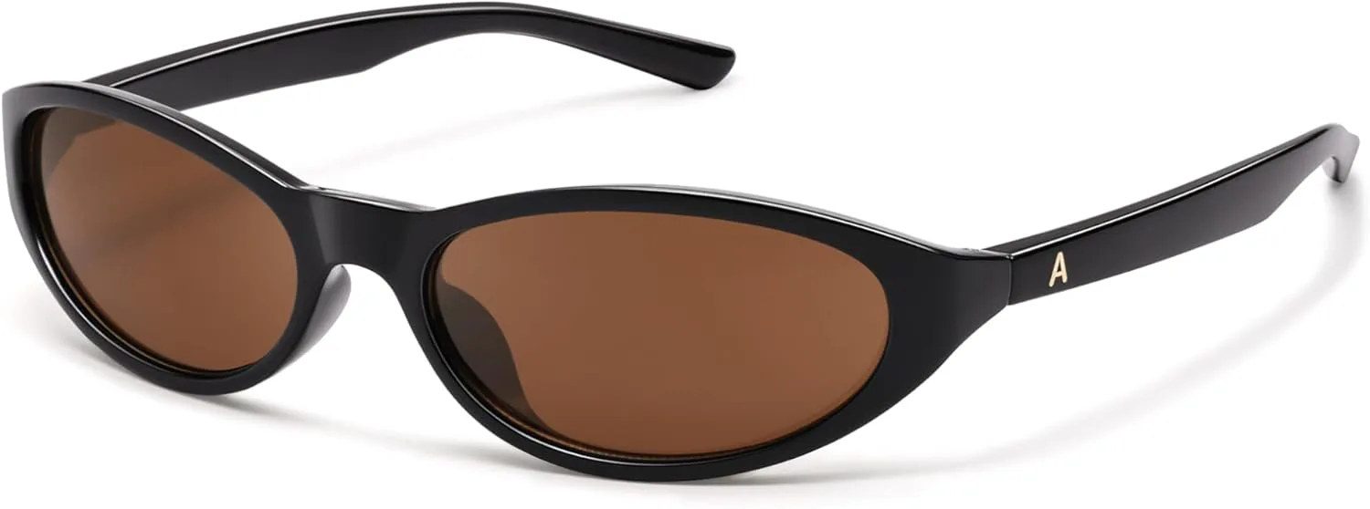 

Ретро-солнцезащитные очки Y2K овальной формы с защитой от УФ-излучения UV400 для женщин и мужчин, спортивные очки Rave 2026 AP3741 Appassal, C2 Black/Brown