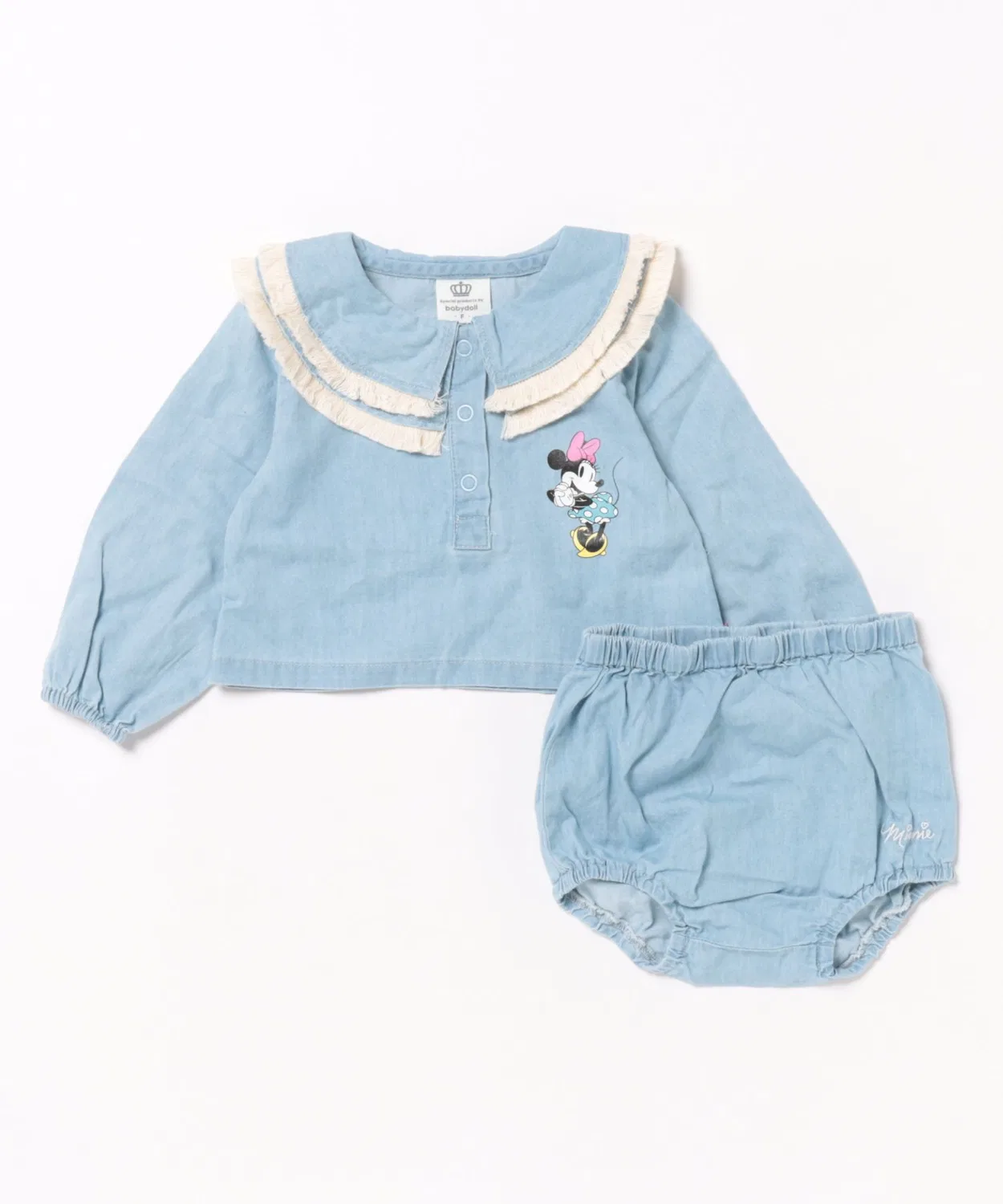 Детский джинсовый комплект BABYDOLL Disney с вышивкой, 2 предмета, 70-80 см, другой цвет — фото 2