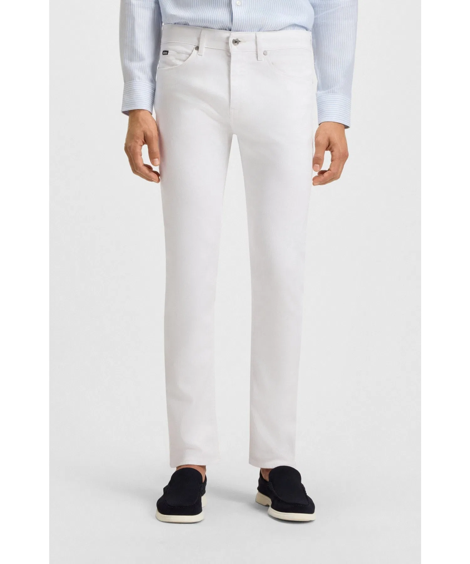 Джинсы Delaware Slim Fit, белые, из эластичного денима.