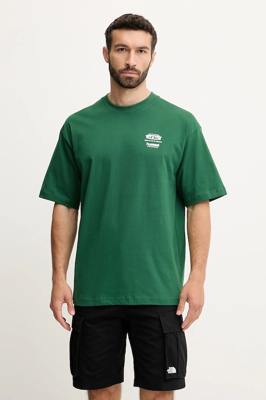 

Хлопковая футболка Hummel, зеленый