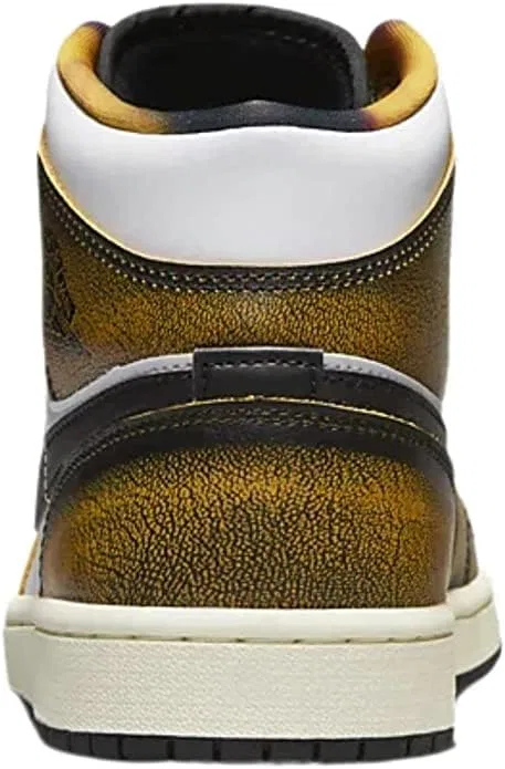 Кроссовки мужские Nike Air Jordan 1 Mid Se, цвет Black Taxi White Sail — фото 4