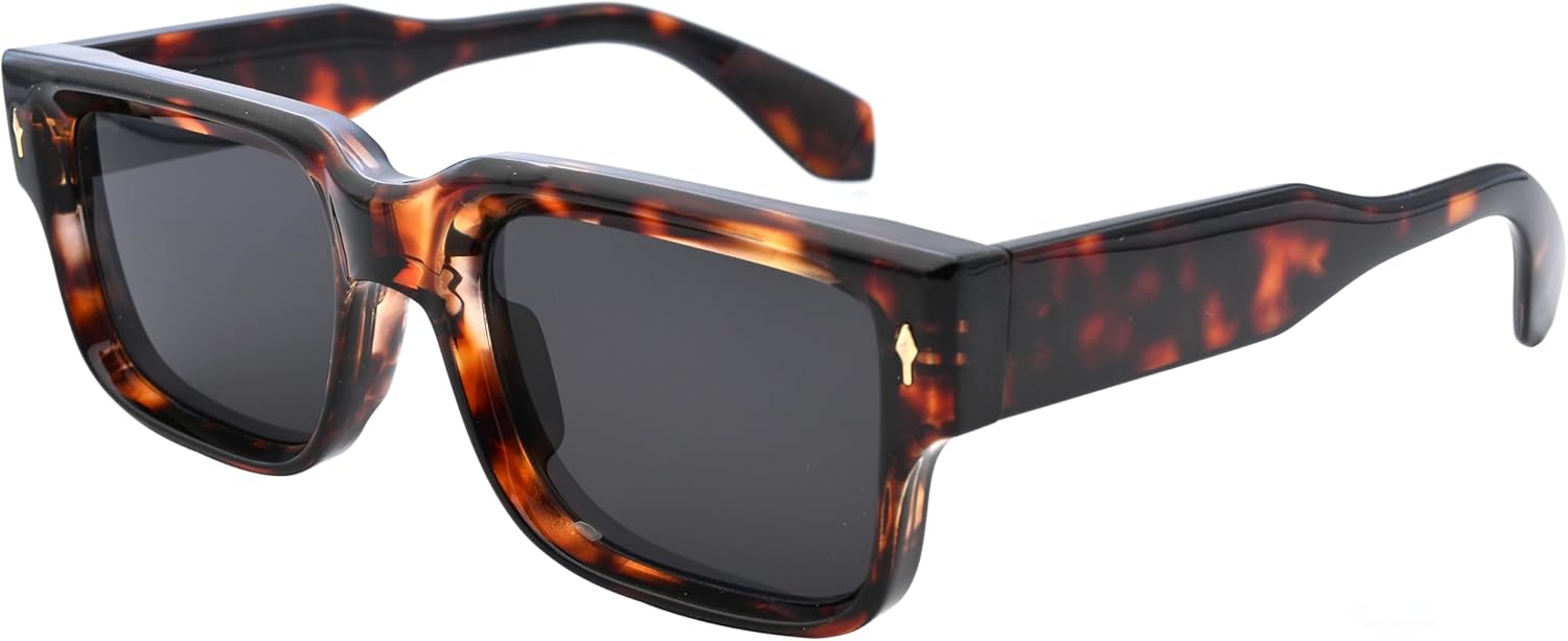 

Солнцезащитные очки Kursan в квадратной оправе для женщин и мужчин, модные массивные прямоугольные солнцезащитные очки черного цвета с защитой от УФ-излучения UV400, Tortoise/Black