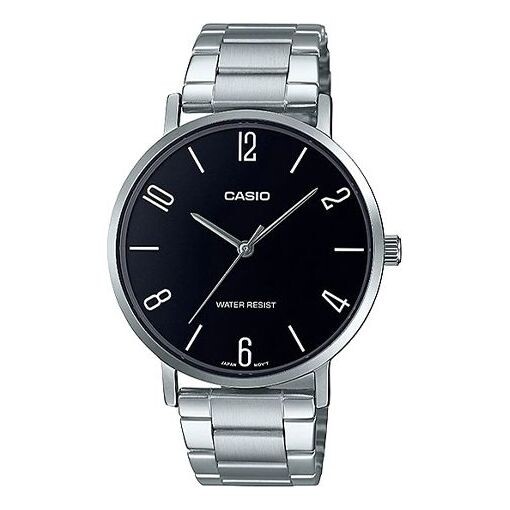 

Часы Men's CASIO DRESS Series Black Stainless Steel quartz Casual Watch Analog Mens, черный